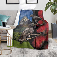 New Zealand Kea And Pohutukawa Blanket With The Mountain Landscape LT03 - Polynesian Pride