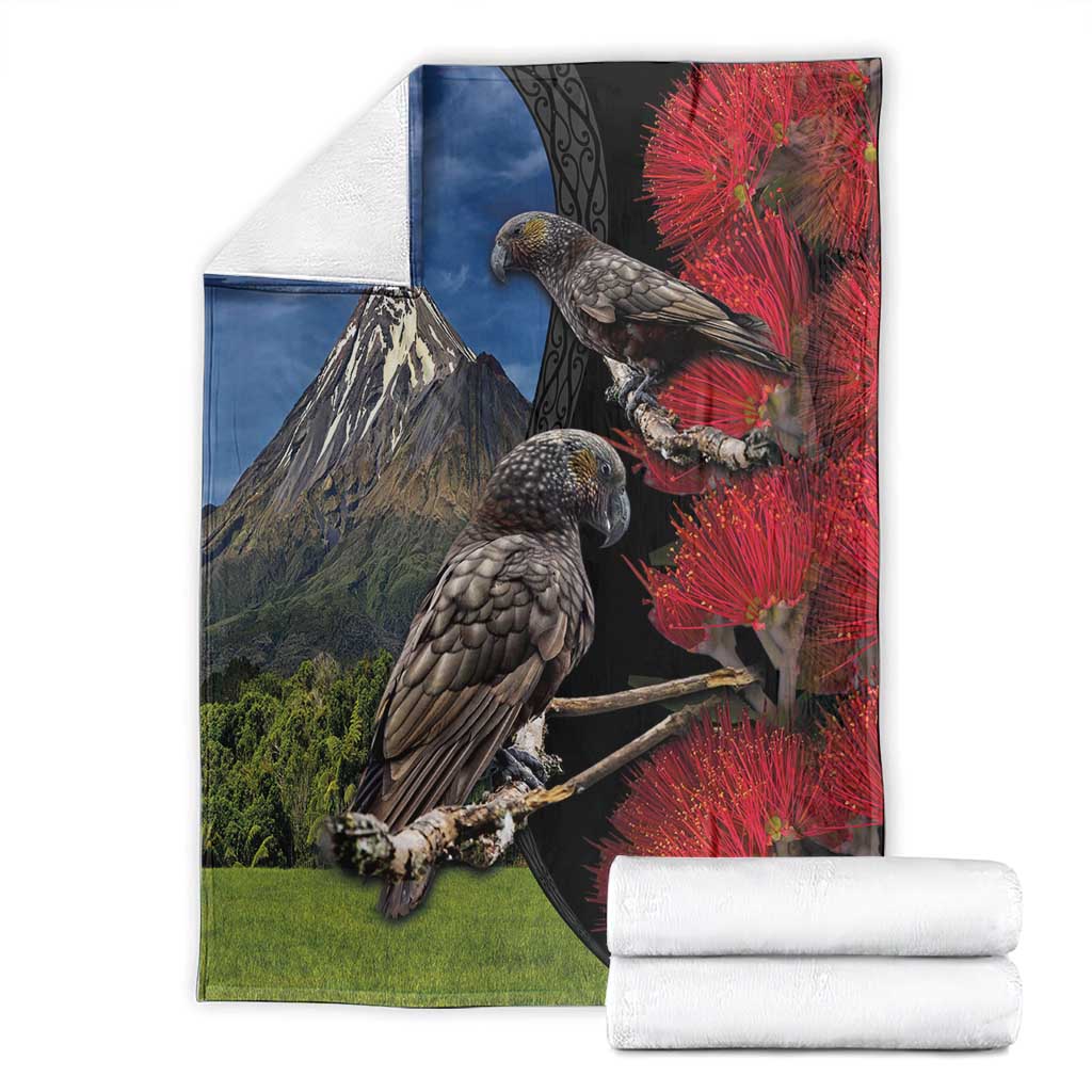 New Zealand Kea And Pohutukawa Blanket With The Mountain Landscape LT03 - Polynesian Pride