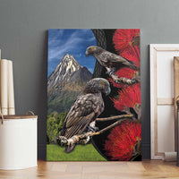 New Zealand Kea And Pohutukawa Canvas Wall Art With The Mountain Landscape LT03 - Polynesian Pride
