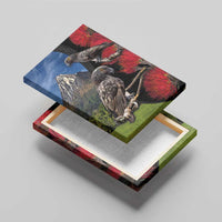 New Zealand Kea And Pohutukawa Canvas Wall Art With The Mountain Landscape LT03 - Polynesian Pride