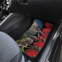 New Zealand Kea And Pohutukawa Car Mats With The Mountain Landscape LT03 - Polynesian Pride