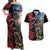 New Zealand Kea And Pohutukawa Couples Matching Off Shoulder Maxi Dress and Hawaiian Shirt With The Mountain Landscape