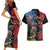 New Zealand Kea And Pohutukawa Couples Matching Short Sleeve Bodycon Dress and Hawaiian Shirt With The Mountain Landscape