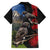 New Zealand Kea And Pohutukawa Family Matching Long Sleeve Bodycon Dress and Hawaiian Shirt With The Mountain Landscape