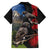 New Zealand Kea And Pohutukawa Family Matching Off The Shoulder Long Sleeve Dress and Hawaiian Shirt With The Mountain Landscape