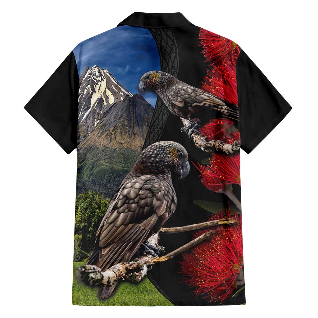 New Zealand Kea And Pohutukawa Family Matching Off Shoulder Maxi Dress and Hawaiian Shirt With The Mountain Landscape LT03 - Polynesian Pride