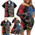 New Zealand Kea And Pohutukawa Family Matching Off Shoulder Short Dress and Hawaiian Shirt With The Mountain Landscape