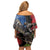 New Zealand Kea And Pohutukawa Family Matching Off Shoulder Short Dress and Hawaiian Shirt With The Mountain Landscape