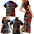 New Zealand Kea And Pohutukawa Family Matching Short Sleeve Bodycon Dress and Hawaiian Shirt With The Mountain Landscape