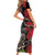 New Zealand Kea And Pohutukawa Family Matching Short Sleeve Bodycon Dress and Hawaiian Shirt With The Mountain Landscape