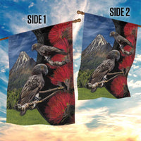 New Zealand Kea And Pohutukawa Garden Flag With The Mountain Landscape LT03 - Polynesian Pride