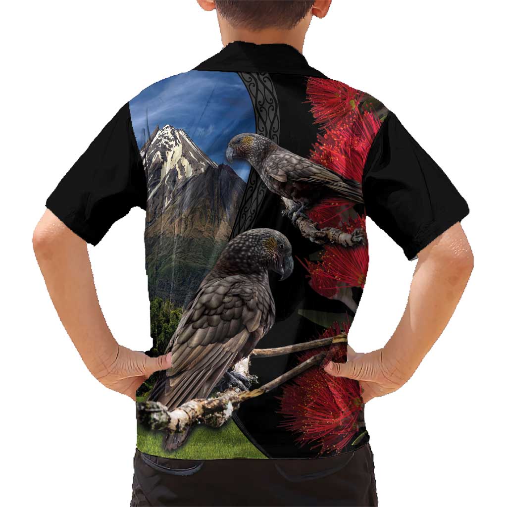 New Zealand Kea And Pohutukawa Hawaiian Shirt With The Mountain Landscape LT03 - Polynesian Pride
