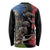 New Zealand Kea And Pohutukawa Long Sleeve Shirt With The Mountain Landscape