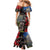 New Zealand Kea And Pohutukawa Mermaid Dress With The Mountain Landscape