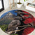 New Zealand Kea And Pohutukawa Round Carpet With The Mountain Landscape