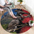 New Zealand Kea And Pohutukawa Round Carpet With The Mountain Landscape