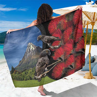 New Zealand Kea And Pohutukawa Sarong With The Mountain Landscape