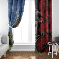 New Zealand Kea And Pohutukawa Window Curtain With The Mountain Landscape LT03 - Polynesian Pride
