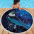 New Zealand Tui Bird Beach Blanket The Pleiades Star Cluster and Koru Tribal Tattoo Galaxy Vibe