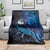 New Zealand Tui Bird Blanket The Pleiades Star Cluster and Koru Tribal Tattoo Galaxy Vibe