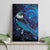 New Zealand Tui Bird Canvas Wall Art The Pleiades Star Cluster and Koru Tribal Tattoo Galaxy Vibe