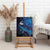 New Zealand Tui Bird Canvas Wall Art The Pleiades Star Cluster and Koru Tribal Tattoo Galaxy Vibe