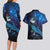 New Zealand Tui Bird Couples Matching Long Sleeve Bodycon Dress and Hawaiian Shirt The Pleiades Star Cluster and Koru Tribal Tattoo Galaxy Vibe