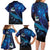 New Zealand Tui Bird Family Matching Long Sleeve Bodycon Dress and Hawaiian Shirt The Pleiades Star Cluster and Koru Tribal Tattoo Galaxy Vibe