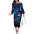 New Zealand Tui Bird Family Matching Off The Shoulder Long Sleeve Dress and Hawaiian Shirt The Pleiades Star Cluster and Koru Tribal Tattoo Galaxy Vibe