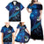 New Zealand Tui Bird Family Matching Off Shoulder Maxi Dress and Hawaiian Shirt The Pleiades Star Cluster and Koru Tribal Tattoo Galaxy Vibe