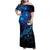 New Zealand Tui Bird Family Matching Off Shoulder Maxi Dress and Hawaiian Shirt The Pleiades Star Cluster and Koru Tribal Tattoo Galaxy Vibe