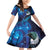 New Zealand Tui Bird Family Matching Off Shoulder Short Dress and Hawaiian Shirt The Pleiades Star Cluster and Koru Tribal Tattoo Galaxy Vibe