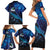 New Zealand Tui Bird Family Matching Short Sleeve Bodycon Dress and Hawaiian Shirt The Pleiades Star Cluster and Koru Tribal Tattoo Galaxy Vibe