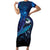 New Zealand Tui Bird Family Matching Short Sleeve Bodycon Dress and Hawaiian Shirt The Pleiades Star Cluster and Koru Tribal Tattoo Galaxy Vibe