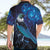 New Zealand Tui Bird Hawaiian Shirt The Pleiades Star Cluster and Koru Tribal Tattoo Galaxy Vibe