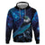 New Zealand Tui Bird Hoodie The Pleiades Star Cluster and Koru Tribal Tattoo Galaxy Vibe