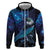 New Zealand Tui Bird Hoodie The Pleiades Star Cluster and Koru Tribal Tattoo Galaxy Vibe