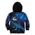 New Zealand Tui Bird Kid Hoodie The Pleiades Star Cluster and Koru Tribal Tattoo Galaxy Vibe