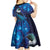 New Zealand Tui Bird Kid Short Sleeve Dress The Pleiades Star Cluster and Koru Tribal Tattoo Galaxy Vibe