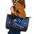 New Zealand Tui Bird Leather Tote Bag The Pleiades Star Cluster and Koru Tribal Tattoo Galaxy Vibe