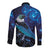 New Zealand Tui Bird Long Sleeve Button Shirt The Pleiades Star Cluster and Koru Tribal Tattoo Galaxy Vibe