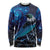 New Zealand Tui Bird Long Sleeve Shirt The Pleiades Star Cluster and Koru Tribal Tattoo Galaxy Vibe