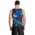 New Zealand Tui Bird Men Tank Top The Pleiades Star Cluster and Koru Tribal Tattoo Galaxy Vibe