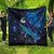 New Zealand Tui Bird Quilt The Pleiades Star Cluster and Koru Tribal Tattoo Galaxy Vibe