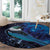 New Zealand Tui Bird Round Carpet The Pleiades Star Cluster and Koru Tribal Tattoo Galaxy Vibe