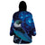 New Zealand Tui Bird Wearable Blanket Hoodie The Pleiades Star Cluster and Koru Tribal Tattoo Galaxy Vibe