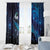 New Zealand Tui Bird Window Curtain The Pleiades Star Cluster and Koru Tribal Tattoo Galaxy Vibe