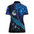 New Zealand Tui Bird Women Polo Shirt The Pleiades Star Cluster and Koru Tribal Tattoo Galaxy Vibe