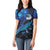 New Zealand Tui Bird Women Polo Shirt The Pleiades Star Cluster and Koru Tribal Tattoo Galaxy Vibe