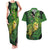 New Zealand Kākāpō Couples Matching Tank Maxi Dress and Hawaiian Shirt Silver Fern with Close up of Green Fern Leaves and Maori Tattoo